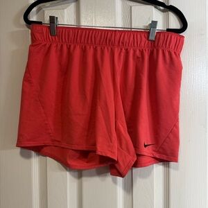 Nike orange dri-fit running shorts. Elastic drawstring waist Large GUC